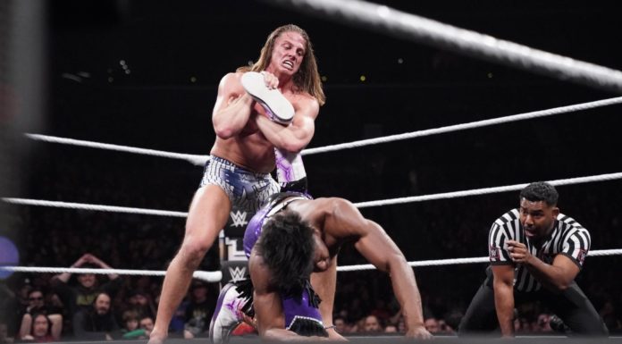 Matt Riddle vs. Velveteen Dream - (c) 2020 WWE. All Rights Reserved.
