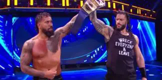 Spannungen sind zu spüren in der samoanischen Wrestling-Familie bei WWE SmackDown am 11. September 2020 - (c) 2020 WWE. All Rights Reserved.