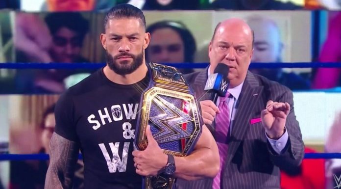 Paul Heyman mit Roman Reigns bei WWE SmackDown - (c) 2020 WWE. All Rights Reserved.