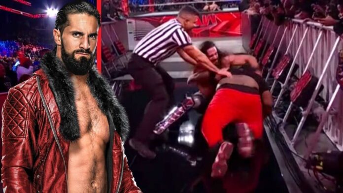 WWE Raw am 22.11.21: Ein Zuschauer reißt Seth Rollins zu Boden