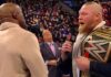 Brock Lesnar markiert als WWE-Champion sein Revier / (c) 2022 WWE. All Rights Reserved.