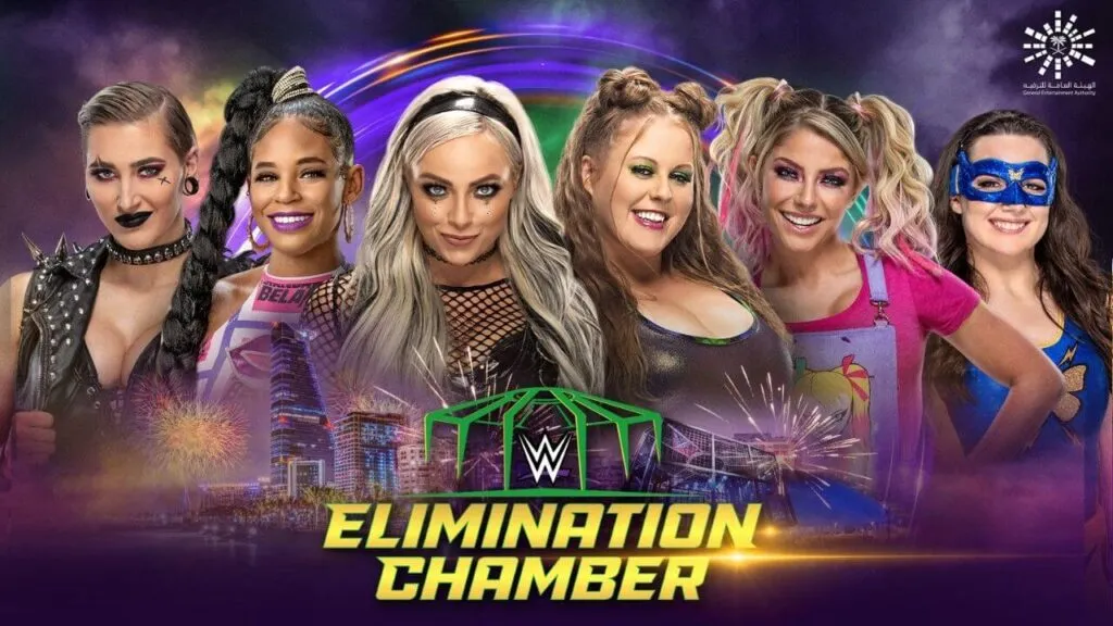 WWE Elimination Chamber 2022 mit der Entscheidung um den #1-Contender-Platz / (c) 2022 WWE. All Rights Reserved.