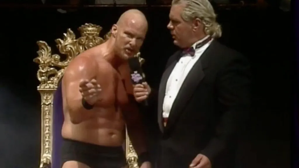 Stone Cold Steve Austin hält seine legendäre Rede beim "King of the Ring" 1996 - (c) WWE. All Rights Reserved.