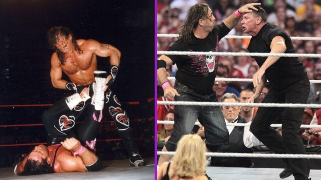 Der Auslöser zum „Montreal Screwjob“ / Die Quittung für Montreal wurde bei WrestleMania XXVI ausgestellt (r.) / Bilder: George Napolitano, Bill Otten