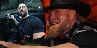 Bei WWE SmackDown hat Brock Lesnar seinen Rivalen Roman Reigns samt SUV aufgespießt! / 18.3.22 / (c) 2022 WWE. All Rights Reserved.