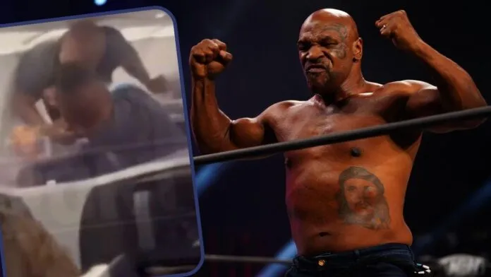 WWE Hall of Famer Mike Tyson hat sich während eines Flugs wehren müssen! (Foto: AEW)