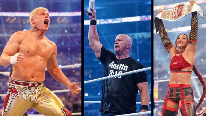 Cody ist zurück, Austin feiert wieder, Bianca gelingt die Revanche / WWE WrestleMania 38 Saturday / (c) 2022 WWE. All Rights Reserved.