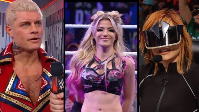 Cody, Alexa, Becky bei Raw vom 9. Mai 2022 / (c) WWE. All Rights Reserved.