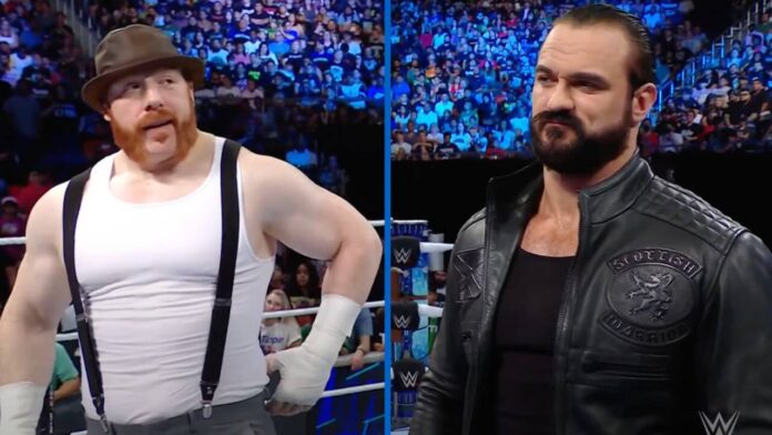 Sheamus und Drew McIntyre werden bei SmackDown (24.6.22) zur Zusammenarbeit gezwungen / Screenshot: (c) WWE. All Rights Reserved.