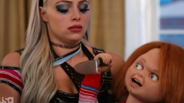 WWE-Star Liv Morgan hat ihre Begegnung mit Chucky nicht überlebt! / Screenshot: (c) USA Network