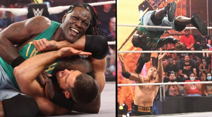 Dieser Dive beim NXT-Gastauftritt ist R-Truth zum Verhängnis geworden / Foto: (c) WWE. All Rights Reserved.
