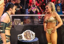 Lyra Valkyria und Tiffany Stratton (r.) stehen im Finale um die vakante Women's-Championship / WWE NXT vom 23. Mai 2023 / Foto: (c) WWE