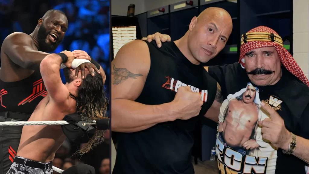 Omos hat den Wrestling-Ring gegen einen Ehe-Ring getauscht / The Rock erinnert an den Iron Sheik / Fotos: (c) WWE