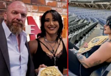 Rhea Ripley und WWE-CCO Paul Levesque sind vor "Elimination Chamber" in Perth unterwegs.