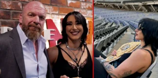 Rhea Ripley und WWE-CCO Paul Levesque sind vor "Elimination Chamber" in Perth unterwegs.