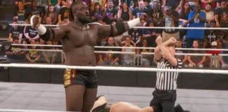 Mit dem "X" signalisiert der Ringrichter eine mögliche Verletzung / WWE NXT vom 2. April 2024