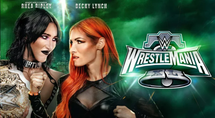 Becky Lynch fordert Women’s-World-Champion Rhea Ripley am WrestleMania XL Saturday / (c) 2024 WWE